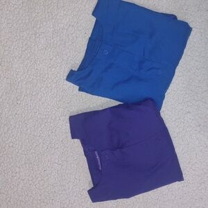 2 Women's Butter Soft 2 pocket Snap Front Long Sleeve Scrub Coat Size M